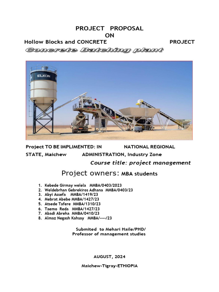 Hollow Blocks & Concrete Project Proposal | PDF | Concrete | Building ...