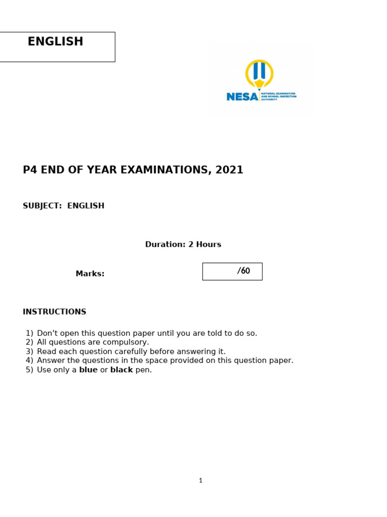 English p4 | PDF | Verb | English Language