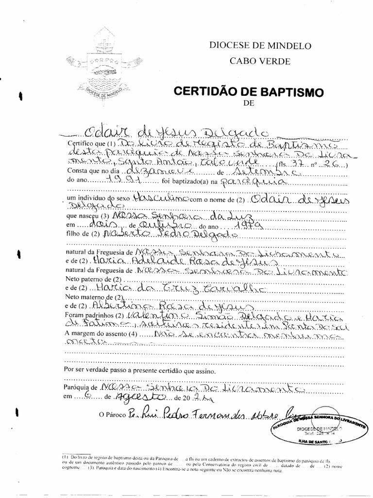 Certidao Baptismo | PDF