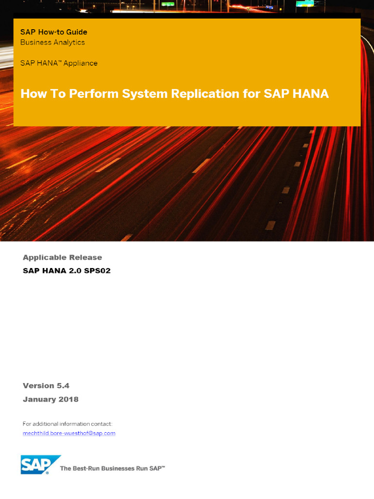 How To SAP HANA System Replication | PDF
