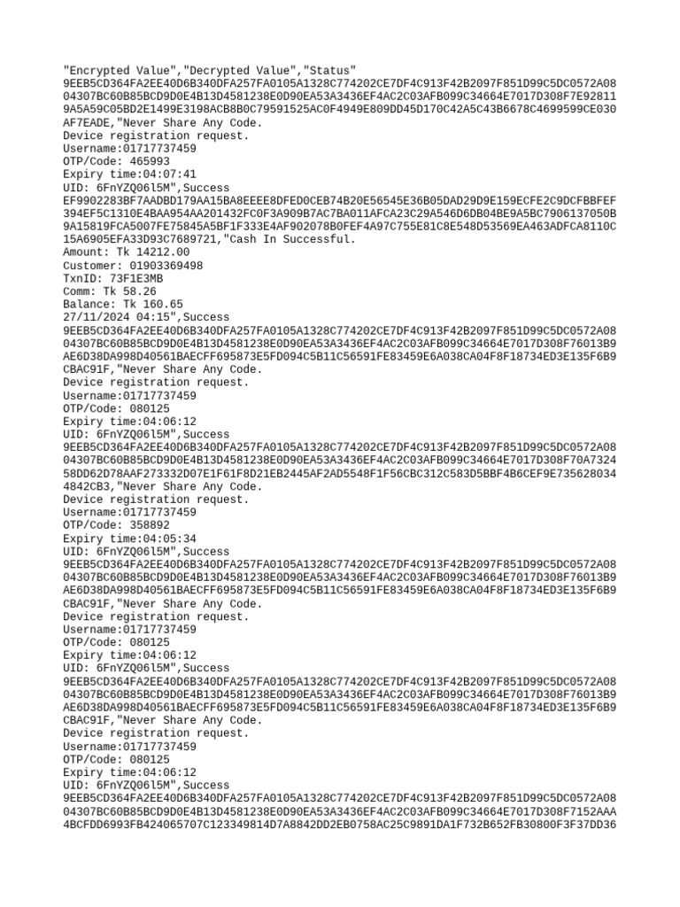 Transaction and Registration Logs | PDF | Crime Prevention | Authentication