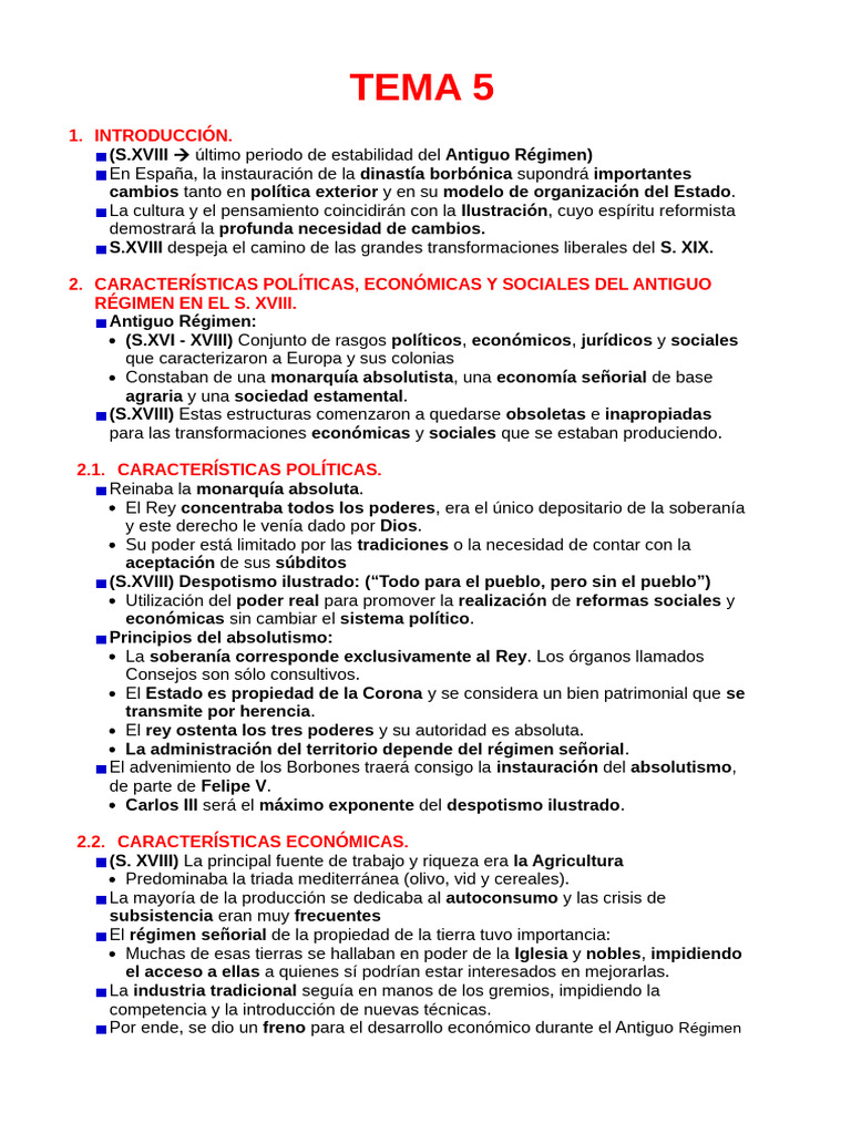 Tema 5 | PDF | España