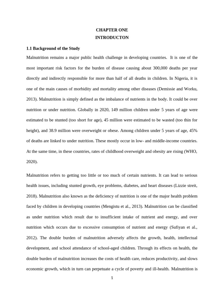 Rachael Project | PDF | Malnutrition | Human Nutrition
