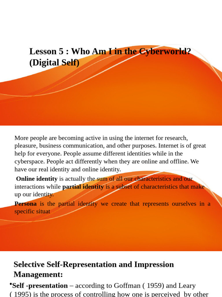 Lesson 5 Who Am I in The Cyberworld | PDF | Gender | Gender Studies