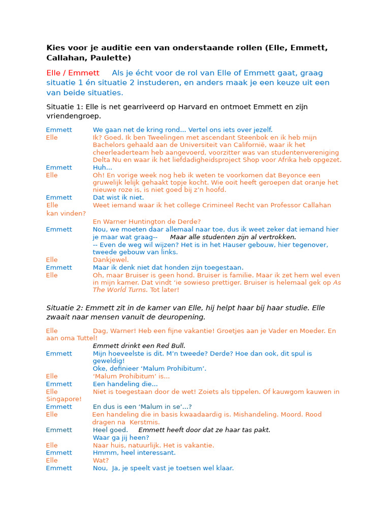 Spelauditie Legally Blonde Pdf