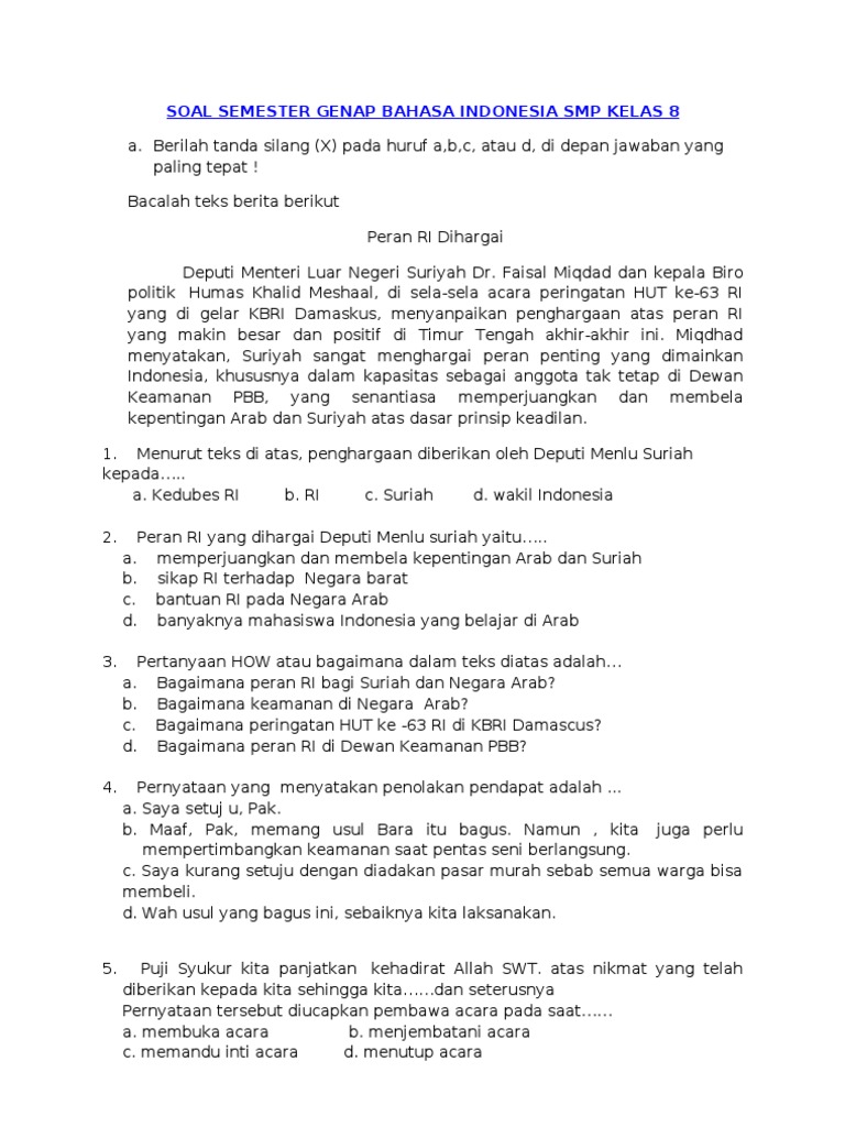 Soal Bahasa Indonesia Tentang Teks Iklan