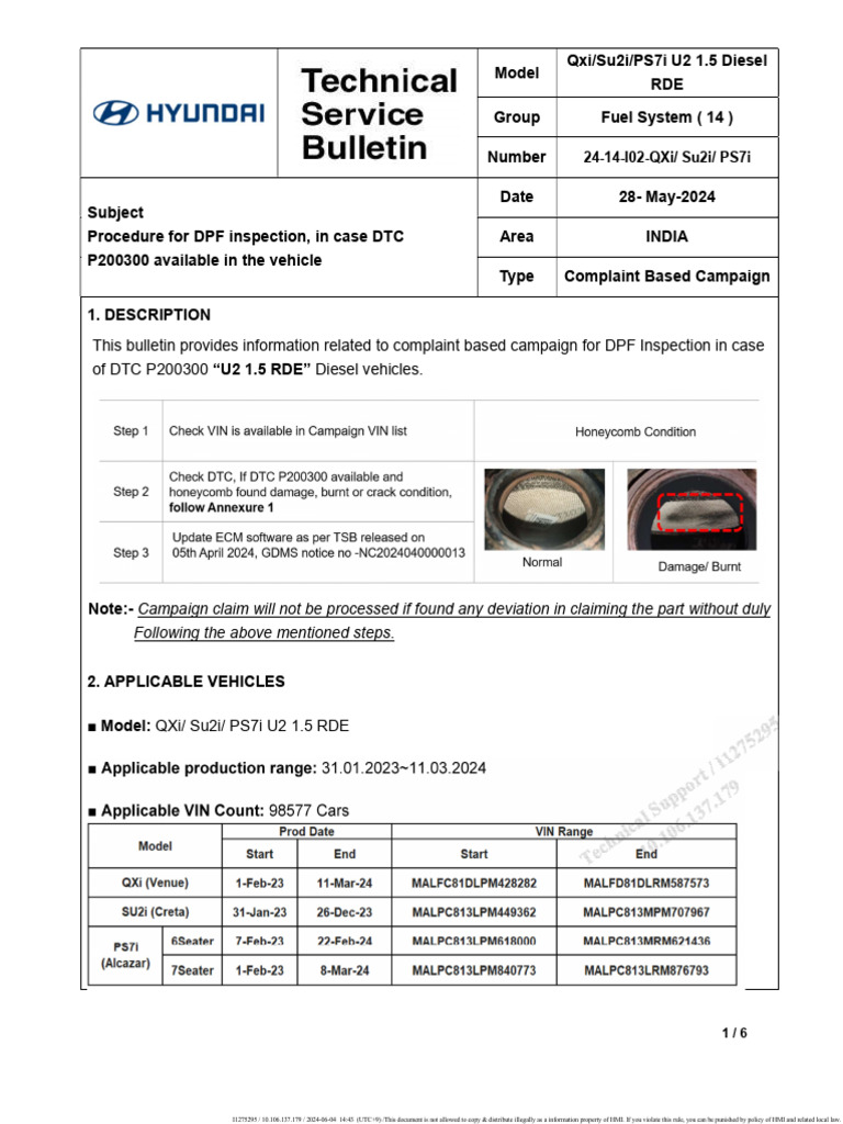 DPF Inspection Procedure for P200300 | PDF | Engines | Vehicle Technology