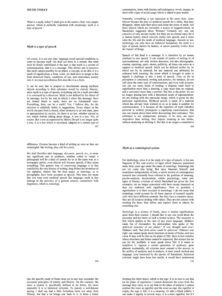 Myth Today | PDF
