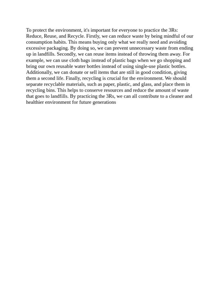 To Protect The Environment | PDF