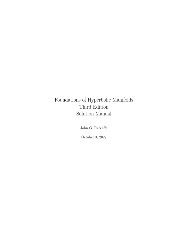 Hyperbolic Manifolds Overview | PDF | Hyperbolic Geometry | Angle