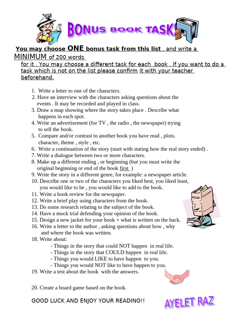 Bonus Book Tasks | PDF