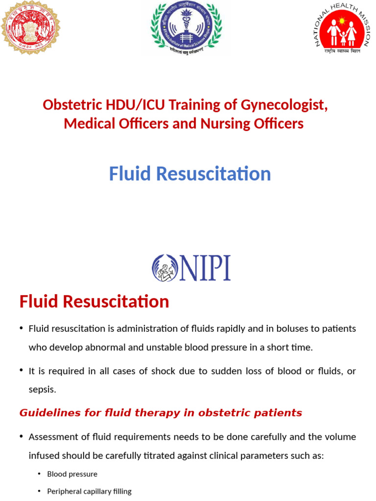 Fluid Resuscitation in Obstetric Care | PDF | Blood Pressure | Shock ...