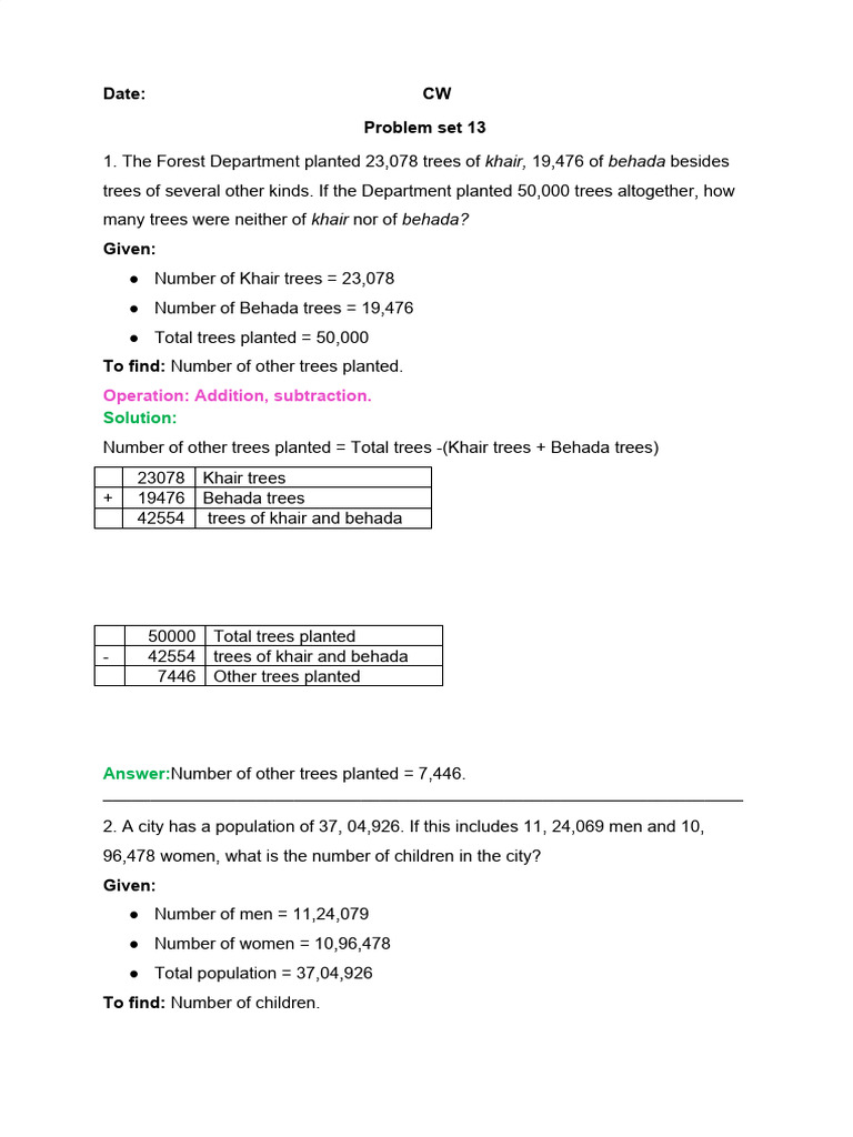 Mixed Sums and Word Problems | PDF | Rupee | Numismatics