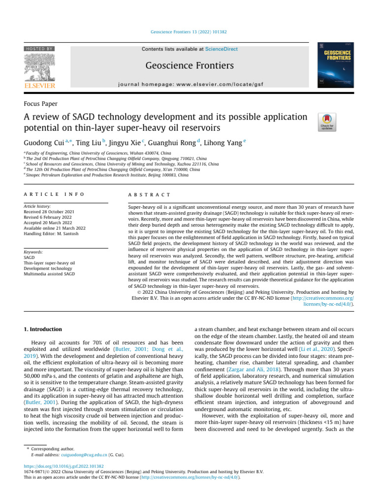 A Review of SAGD Technology Development | PDF | Gases