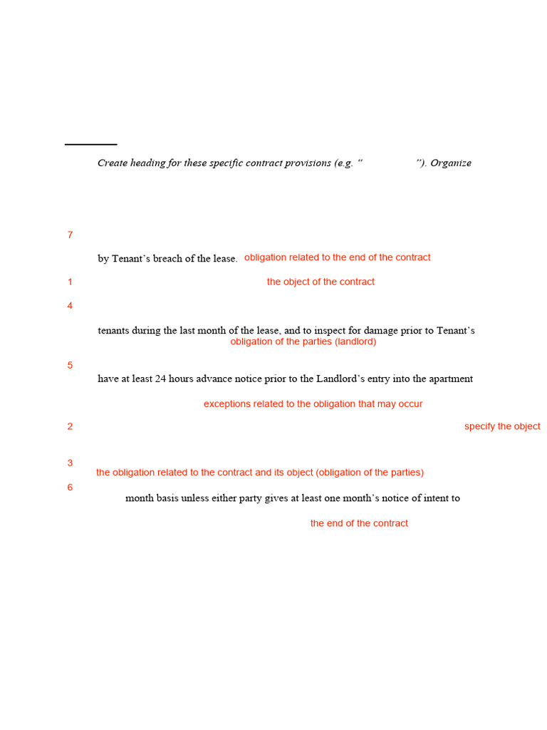 Organize Lease Contract | PDF