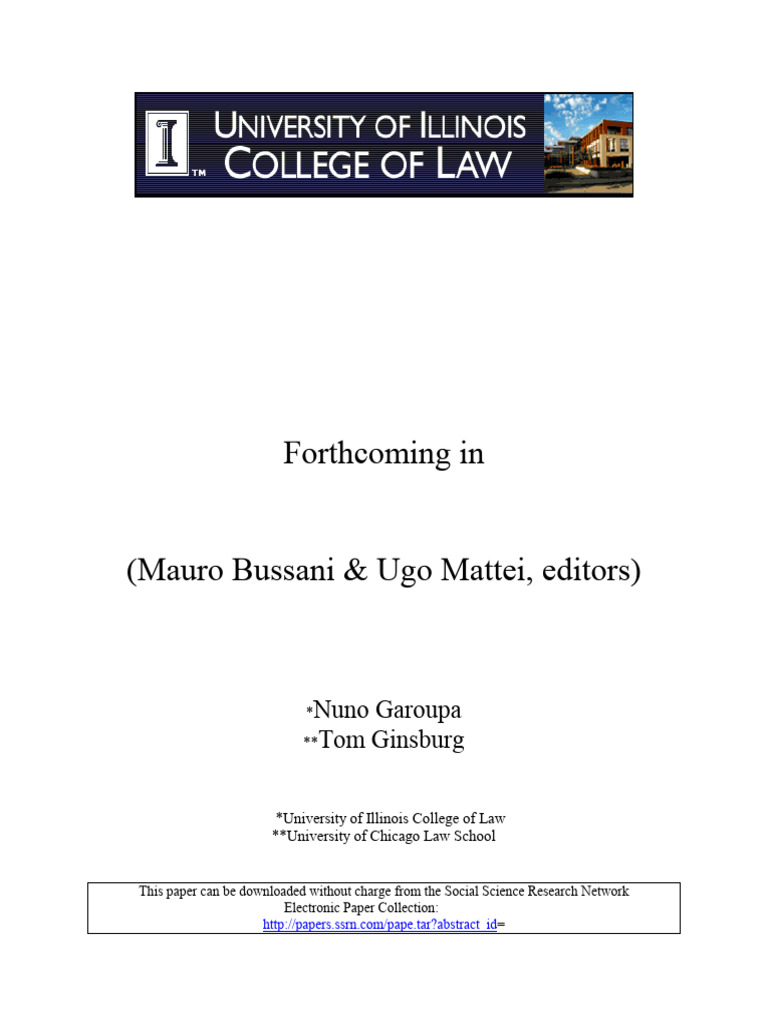 Comparative Law and Economics | PDF | Tort | Law And Economics