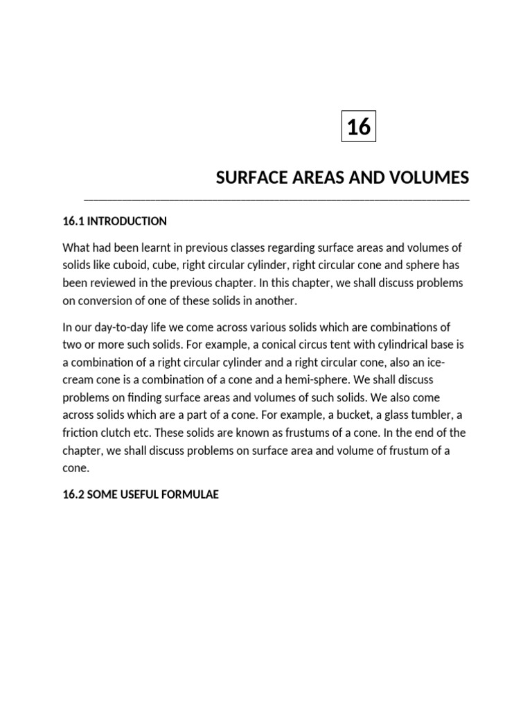 Surface Areas and Volumes of Solids | PDF | Sphere | Volume