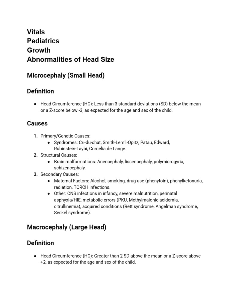Abnormalities of Head Size | PDF
