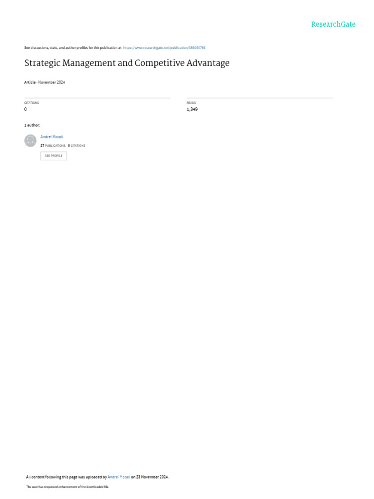 Strategic Management for Competitive Edge | PDF | Strategic Management ...