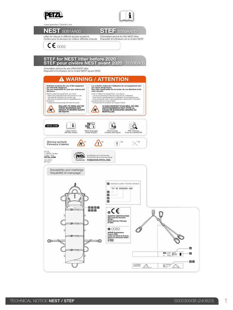 Technical Notice NEST / STEF S0003000B | PDF | Personal Protective ...