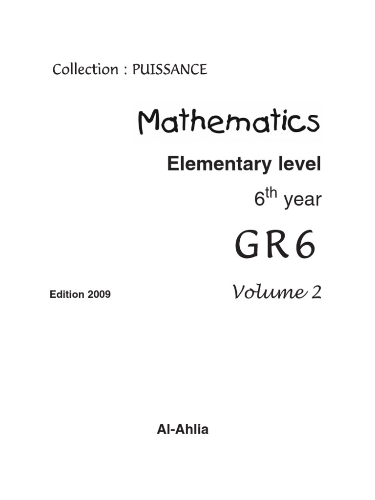 Al-Ahlia Math Book Grade 6 Volume 2 | PDF | Triangle | Mathematics