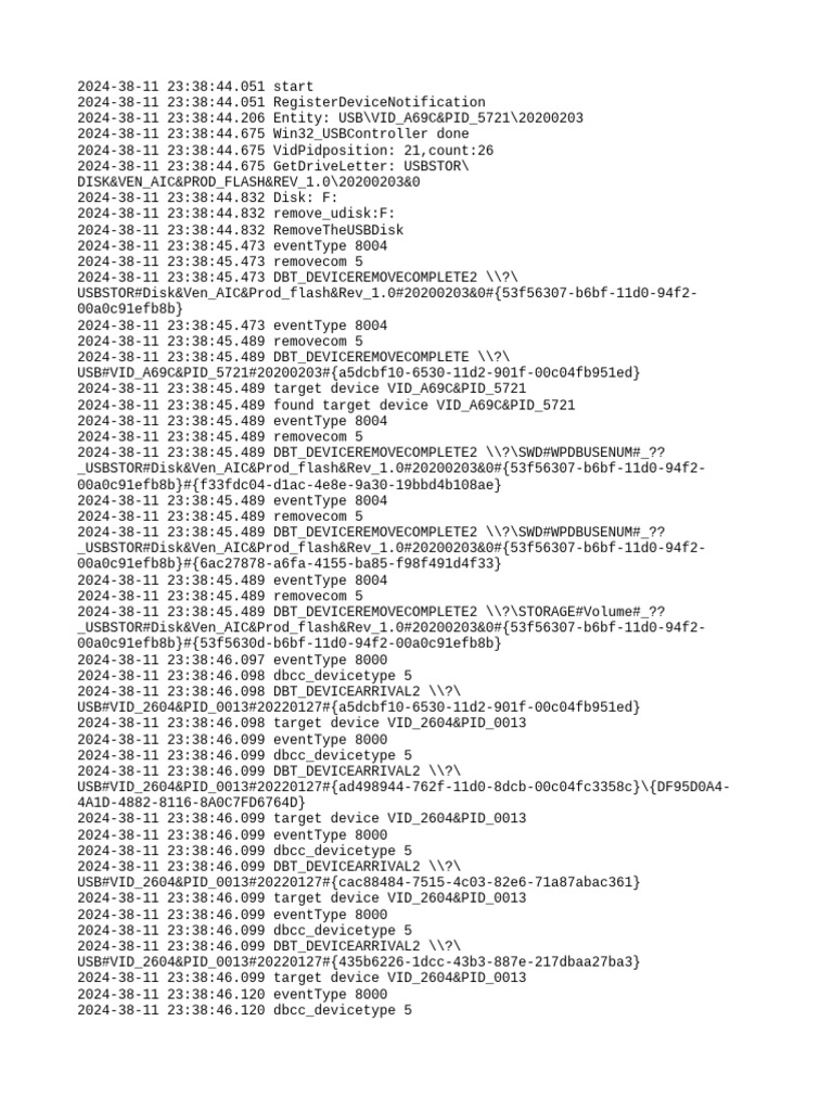 USB Device Event Log Summary | PDF | Usb | Computer Networking