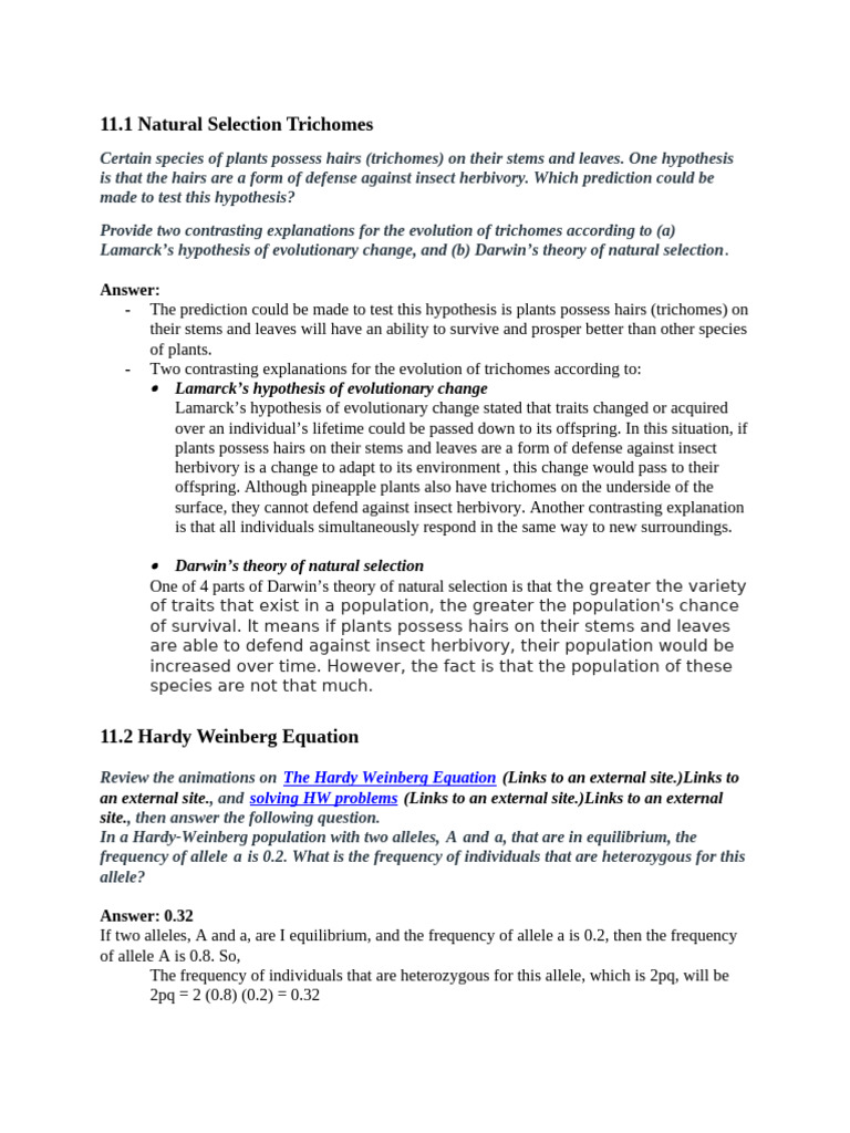Chap 11 | PDF | Natural Selection | Evolution