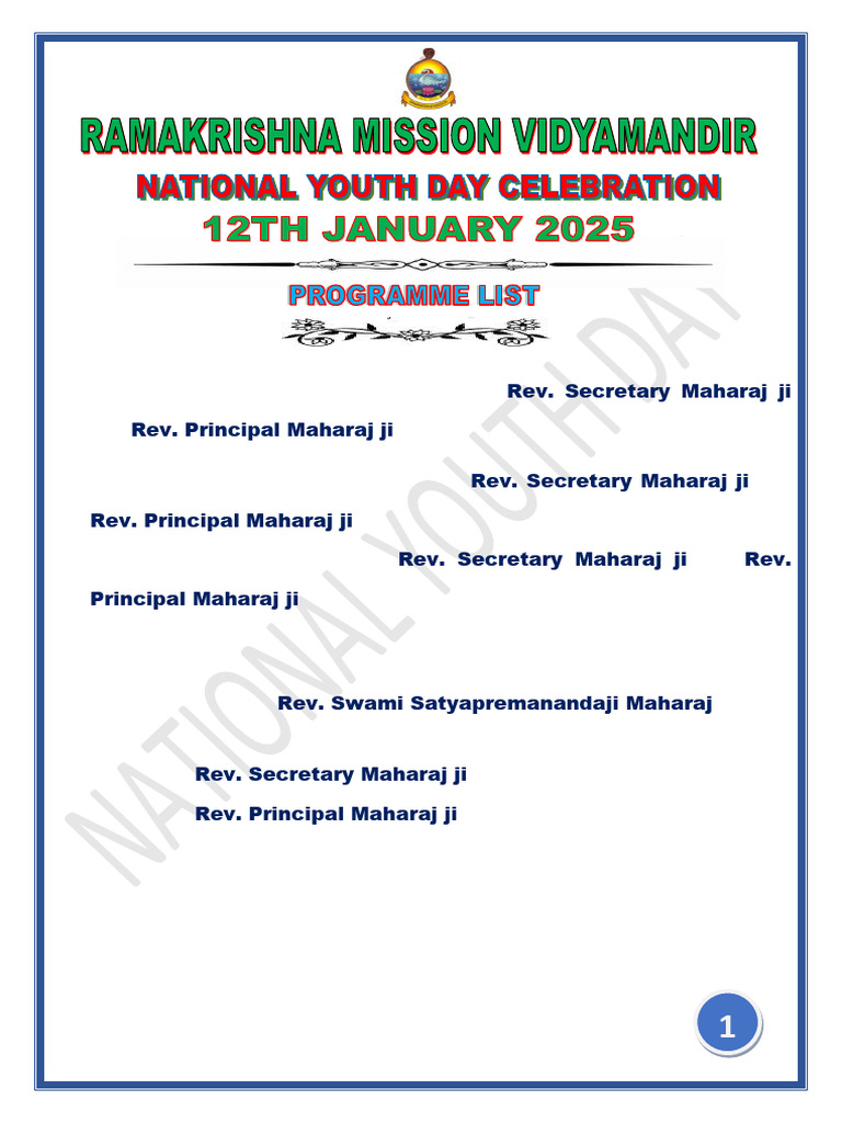 NATIONAL YOUTH DAY 2025 | PDF