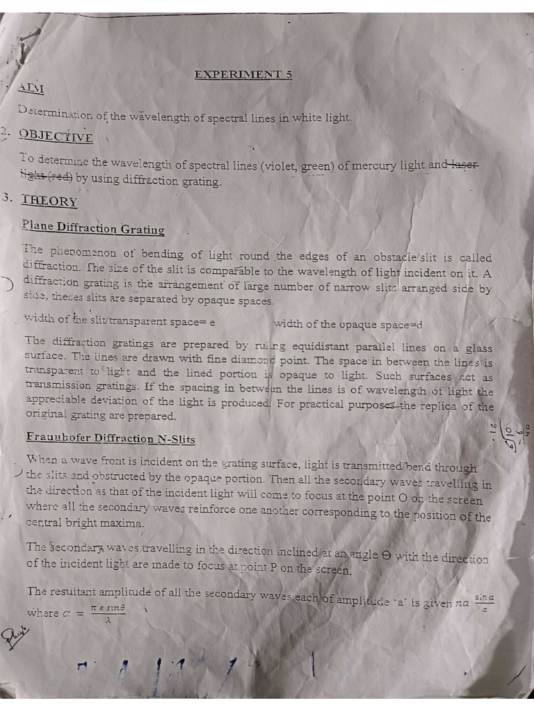 Diffraction Grating | PDF
