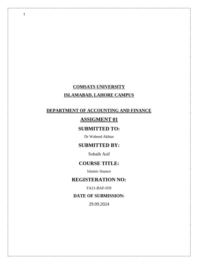 Fa21 Baf 059 (Sohaib Asif) | PDF | Islamic Banking And Finance ...