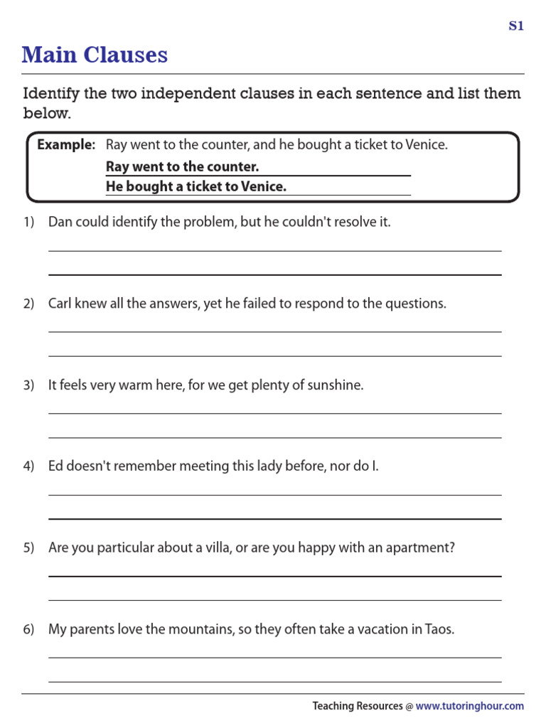 Independent Clauses | PDF