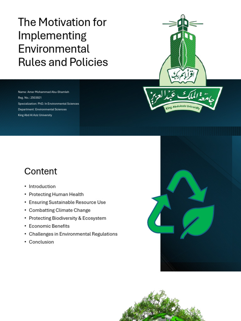 2. the Motivations Behind Environmental Rules and Policies - نسخ | PDF ...