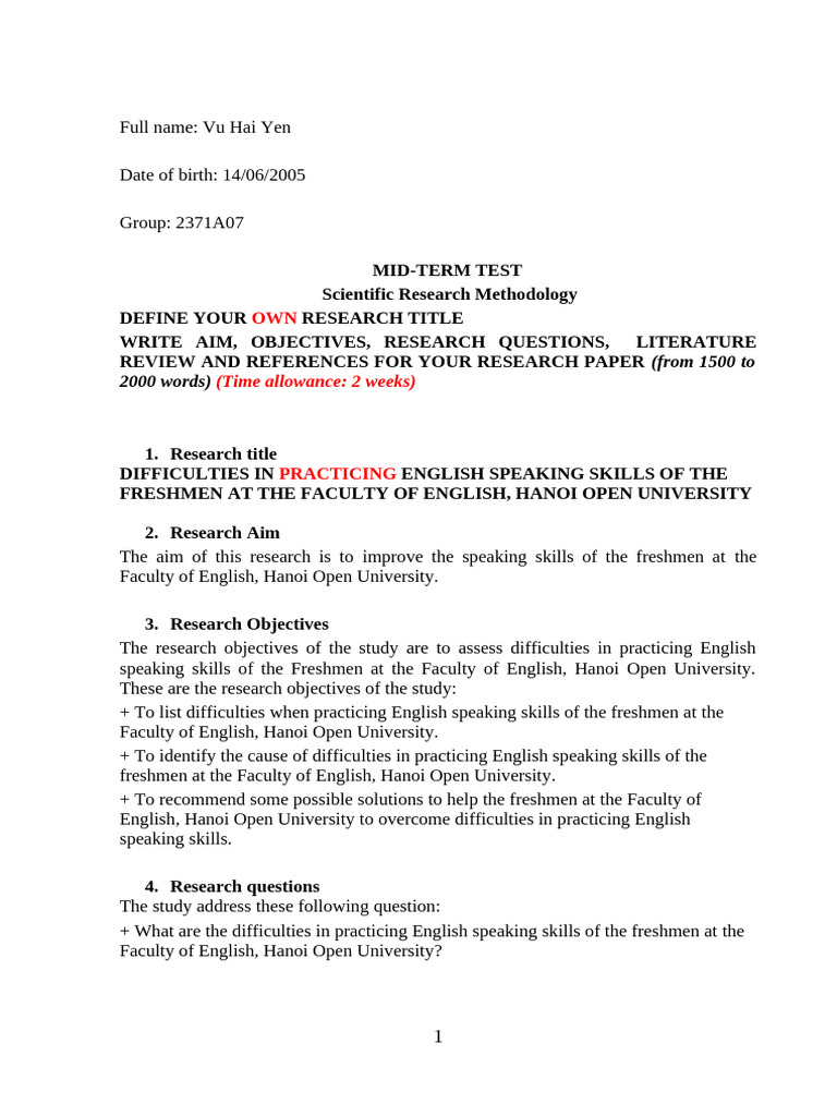 English Speaking Challenges for Freshmen | PDF | Fluency | Language ...