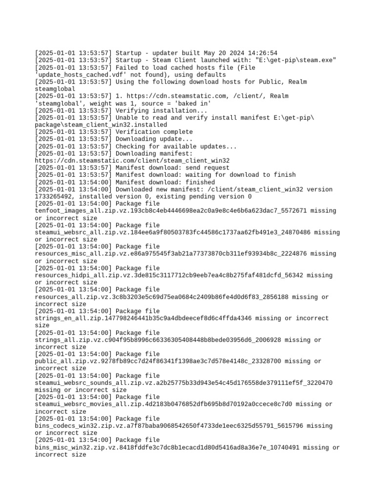 Steam Client Update Log Analysis | PDF | Zip (File Format) | Computing