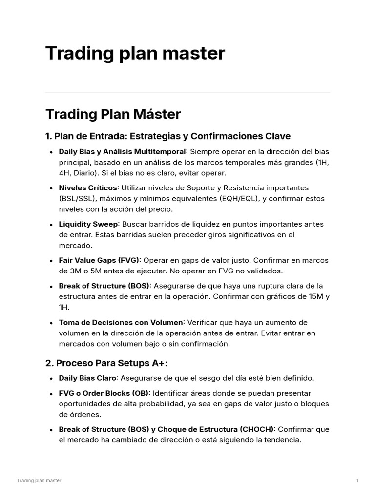 Trading Plan Master | PDF | Las emociones | Mercados financieros