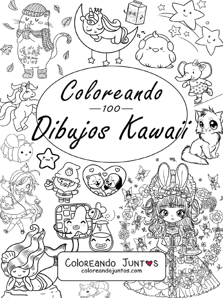 100 Dibujos Kawaii para Colorear | PDF, image size:768x1024