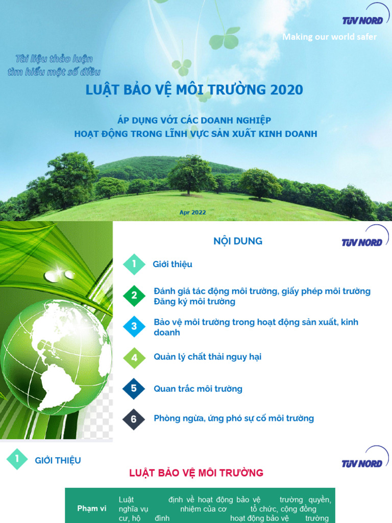 Tìm hiểu Luật BVMT 2020 - áp dụng với DN SXKD-TUV | PDF