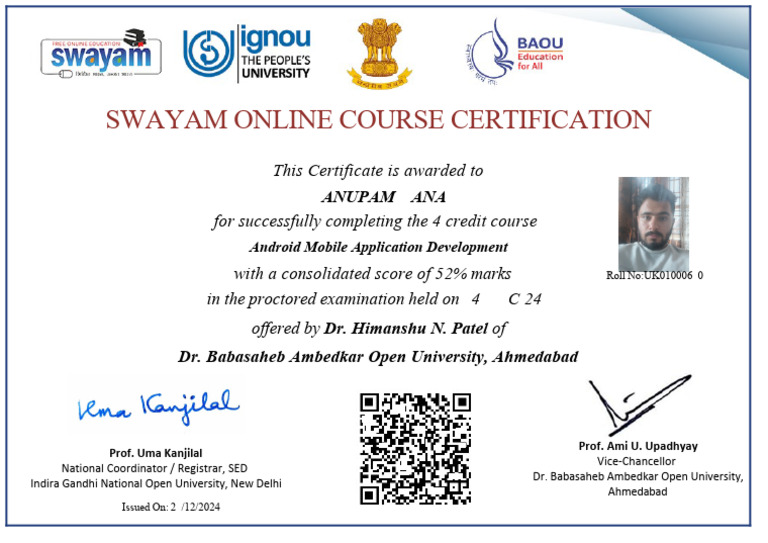 Android App Development Course Certificate | PDF