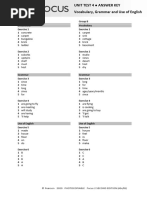 Focus 2 Unit 4 Test Overview | PDF | Home
