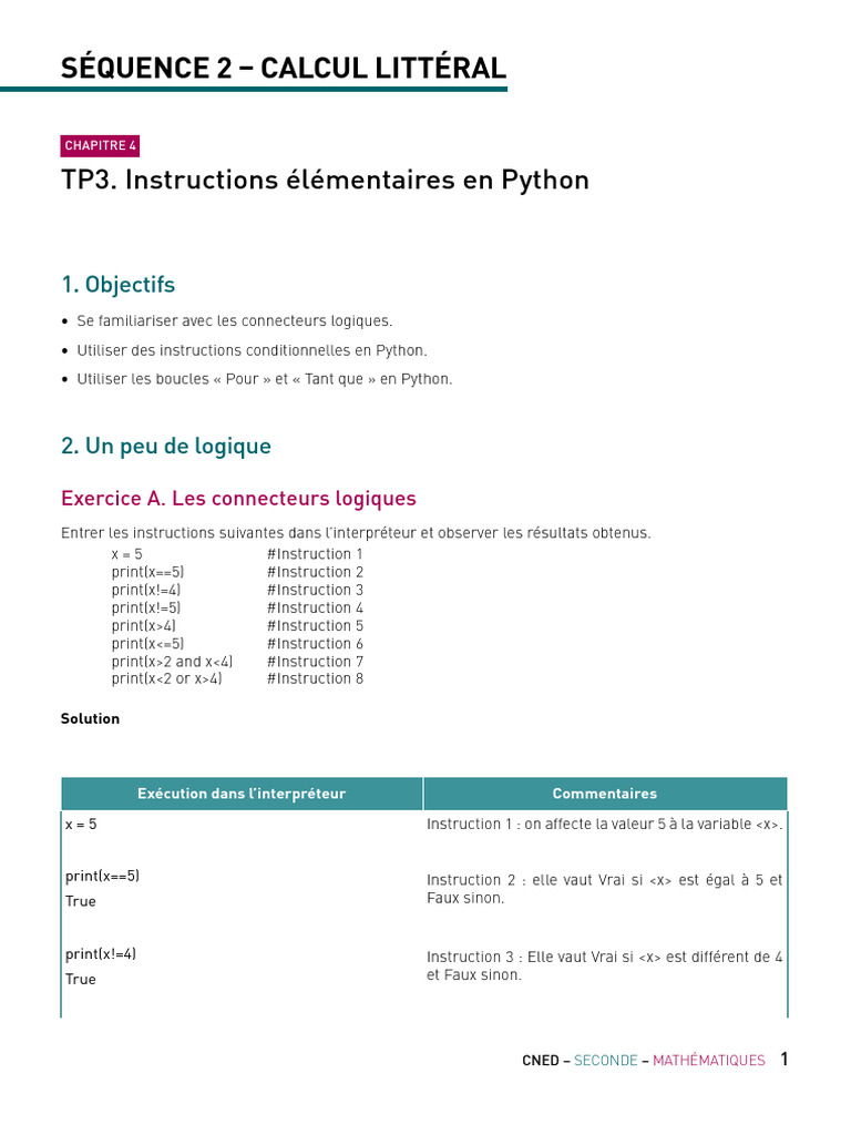 Python : Logique et Boucles en Mathématiques | PDF | Structure de ...