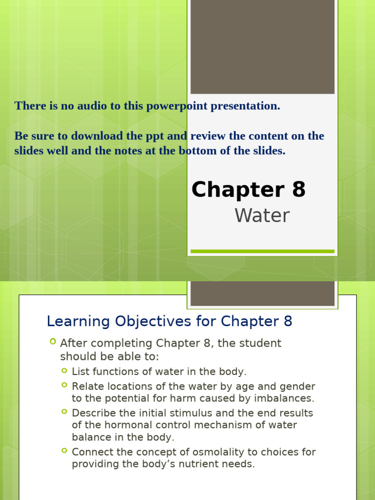 Chapter+08+Water+%28Notes%29+F22 | PDF | Electrolyte | Water