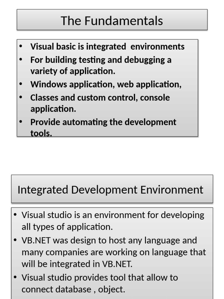 Visual Basic IDE Overview and Tools | PDF
