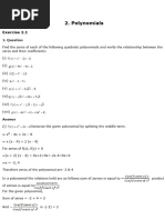 Class 10 Polynomials Solutions | PDF | Zero Of A Function | Polynomial