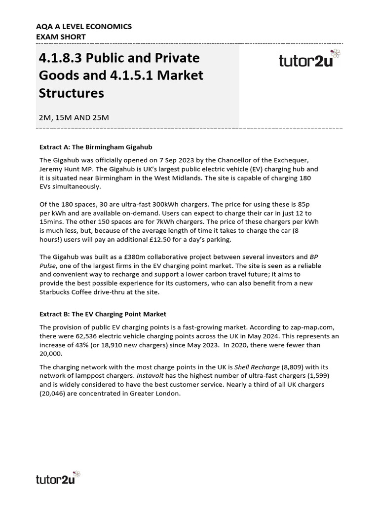 AQA A Level Economics 2025 Exam Shorts Sample | PDF | Data | Monopoly