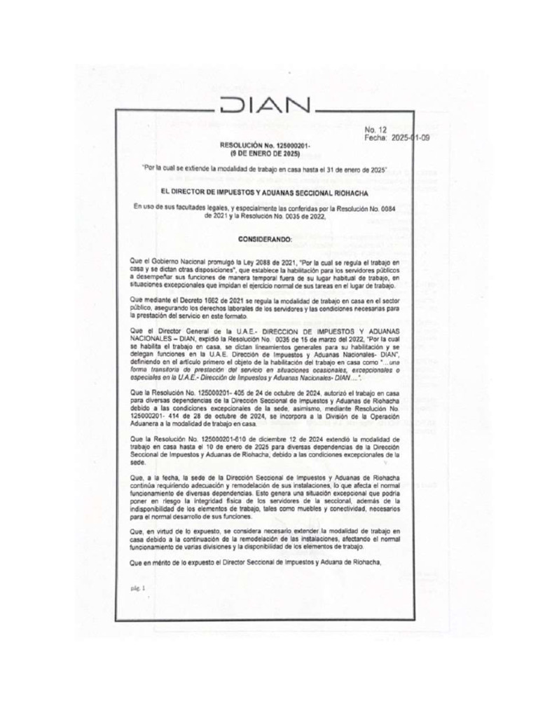 Resolución 000012 de 09-01-2025 | PDF