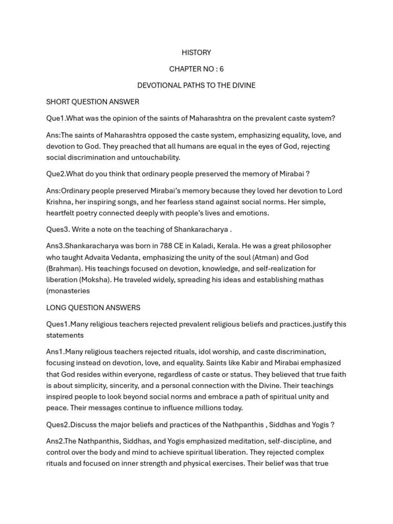Devotional Paths to the Divine: Q&A | PDF | Bhakti | Spirituality