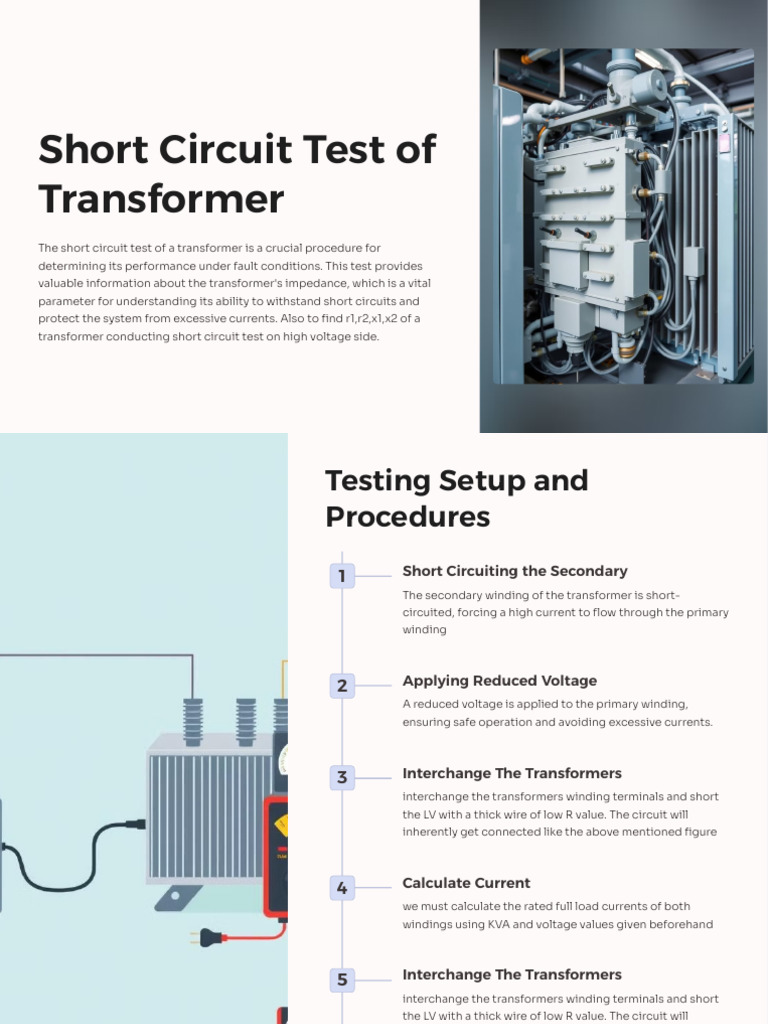 Transformer Short Circuit Test Guide | PDF | Transformer | Electrical ...