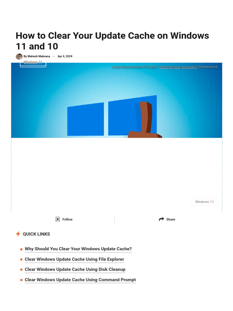 Clear Windows Update Cache Guide | PDF | Software | Computer Architecture
