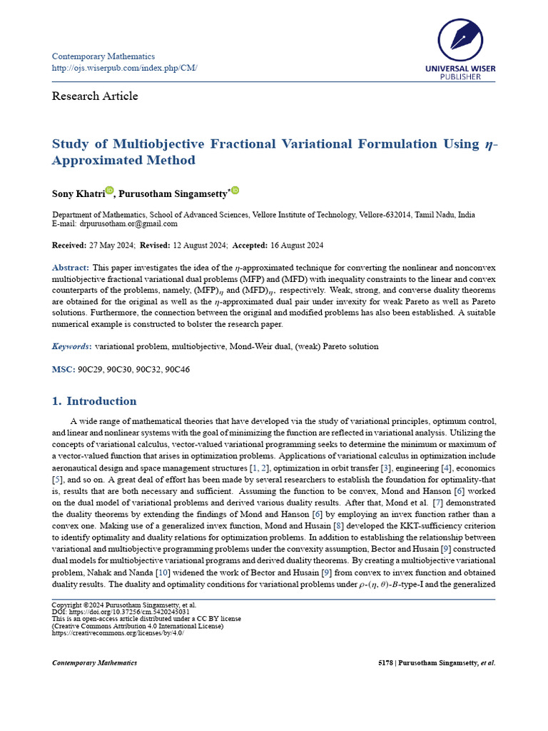 Study of Multiobjective Fractional Variational For | PDF | Mathematical ...