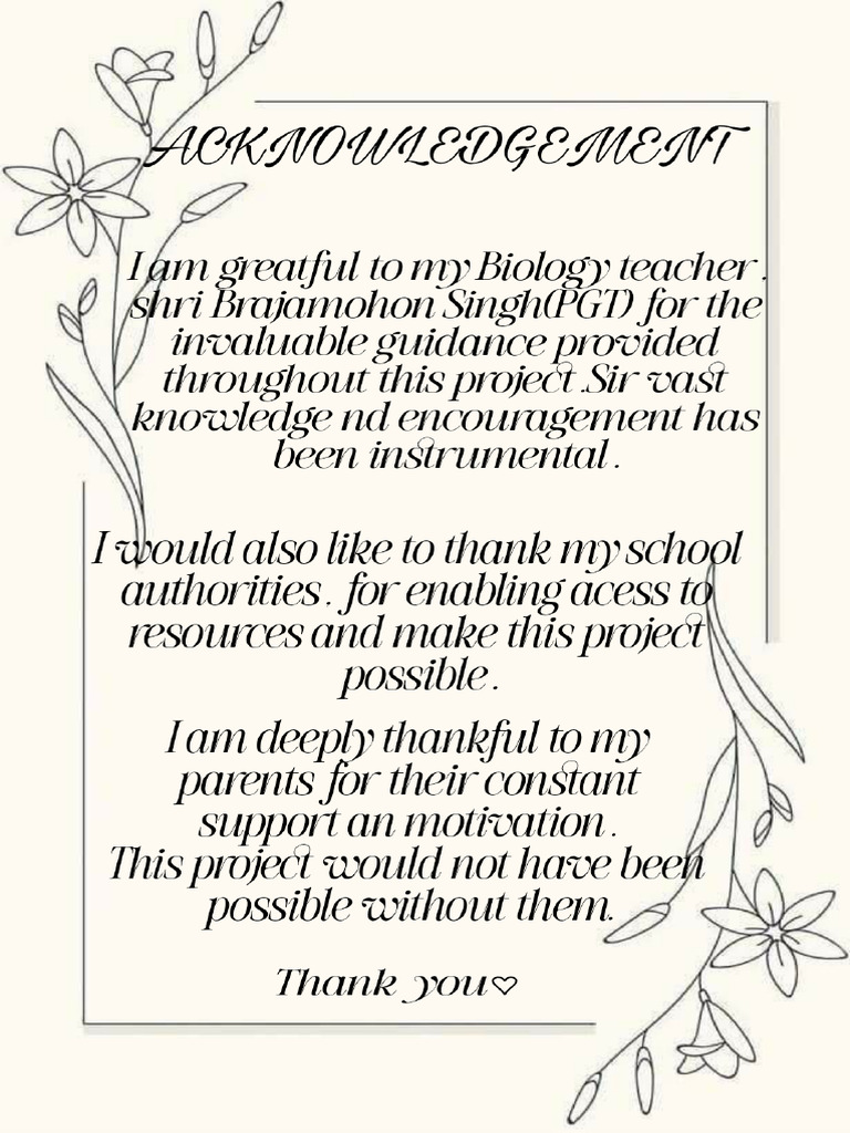 Bio Acknowledgement | PDF